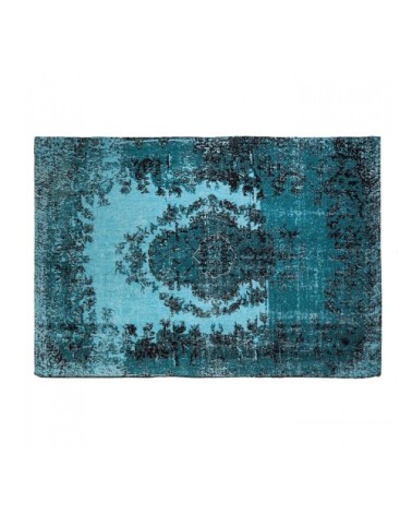 Tapis en coton bleu et noir 300x200
