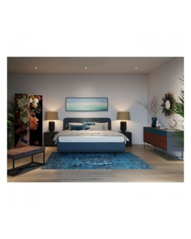 Tapis en coton bleu et noir 300x200