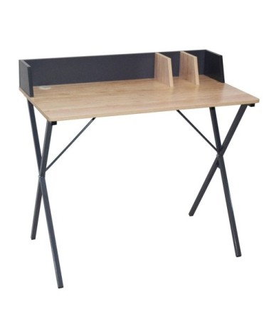 Bureau bois et métal noir