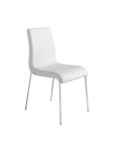 Chaise en croûte de cuir et acier chromé