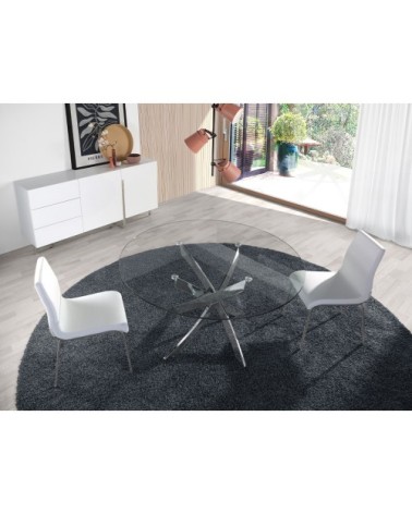 Chaise en croûte de cuir et acier chromé