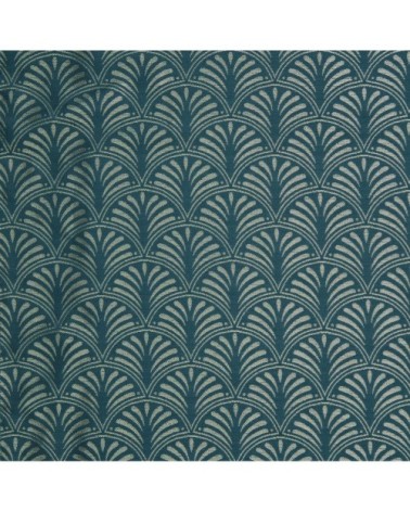 Coussin jacquard bleu canard 40x40cm