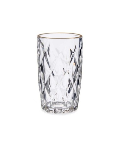 Verres à eau en verre transparent et bordure dorée 34cl - Lot de 6