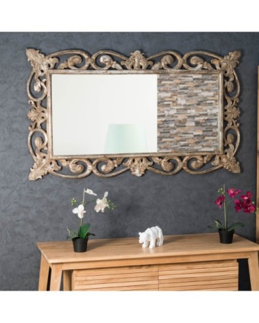 Miroir Cordoue en bois patiné bronze 140x80