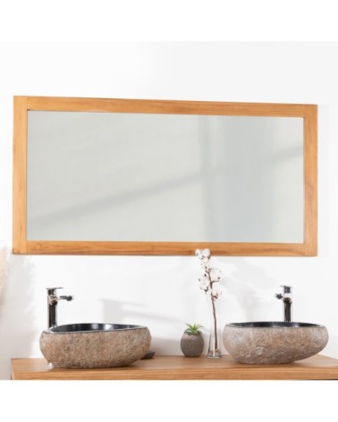 Miroir rectangle en teck massif 140x70