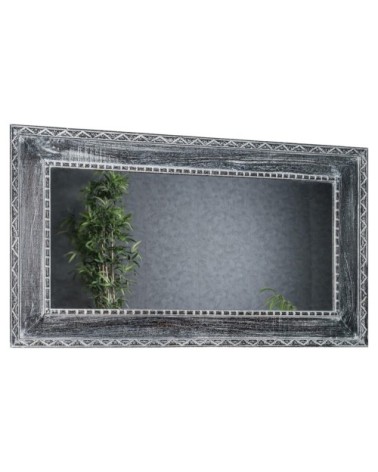 Miroir Palerme en bois patiné cérusé 140cm X 80cm