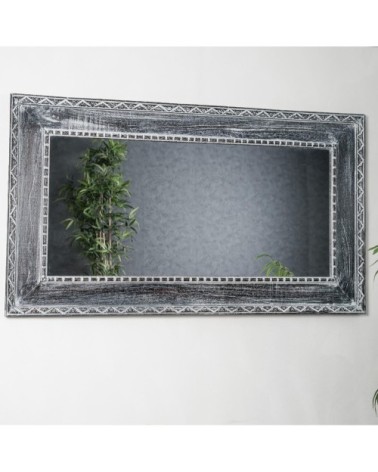Miroir Palerme en bois patiné cérusé 140cm X 80cm