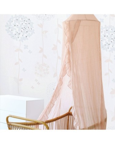Ciel de lit bébé  Rose Voilage