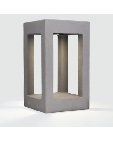 Balise de jardin LED en ciment gris 35cm