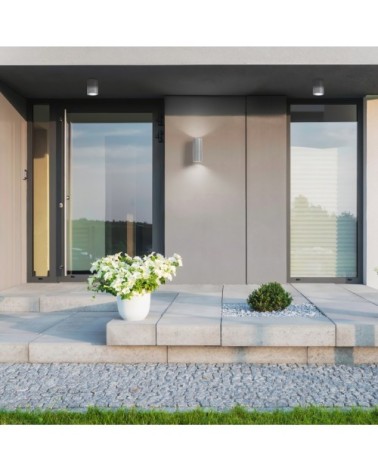 Applique d'extérieur LED en métal gris