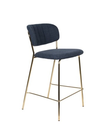 Tabouret de comptoir tissu bleu