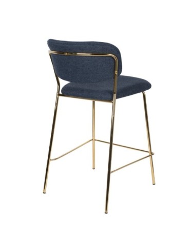 Tabouret de comptoir tissu bleu