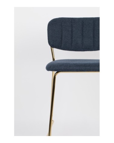 Tabouret de comptoir tissu bleu