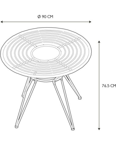 Table repas ronde intérieur extérieur surabaya