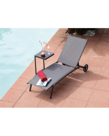 Bains de soleil en aluminium gris Celio (Lot de 2)