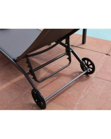 Bains de soleil en aluminium gris Celio (Lot de 2)