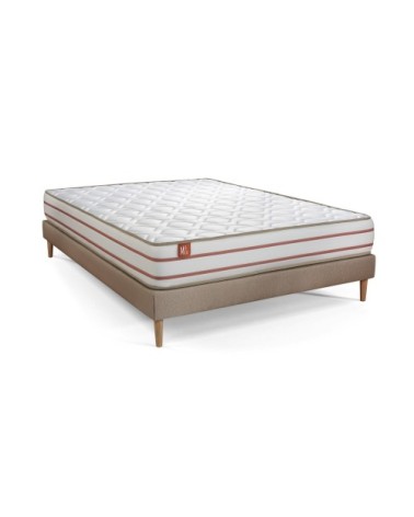 Pack matelas sommier kit 140x190 oreiller couette