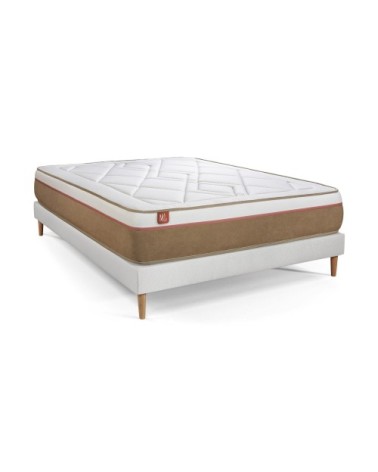 Pack matelas sommier kit 140x190 oreiller couette