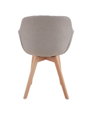 Chaises scandinave tissu lin pied hêtre (x2)