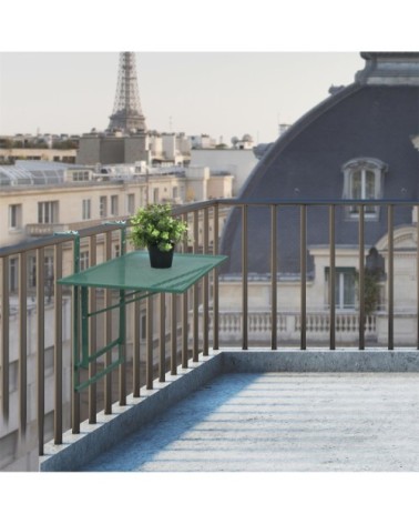 Table de balcon pliable en métal vert