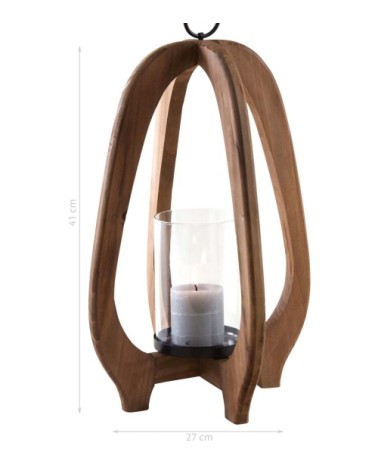 Lanterne en bois et en verre
