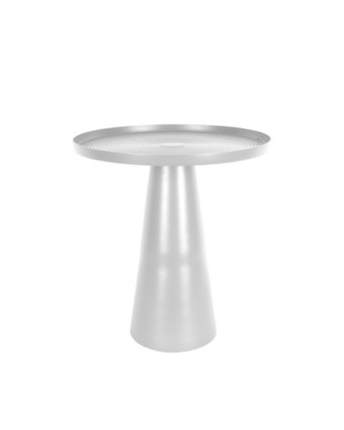 Table d'appoint en aluminium D40x43cm ivoire