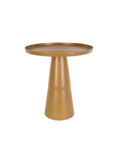 Table d'appoint en aluminium D40x43cm jaune moutarde