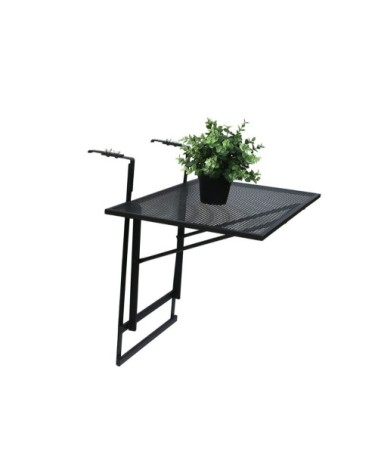 Table de balcon pliable en métal noir