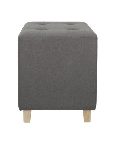 Pouf carré en lin hippolyte gris