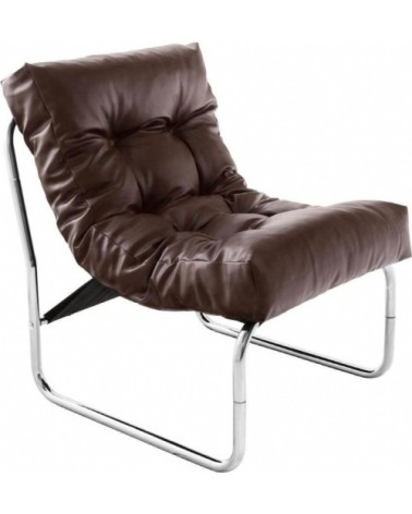 Fauteuil métal marron 73x60x76cm