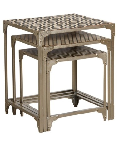 Sellettes carrées graphiques en métal