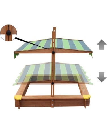 Bac à sable en bois avec toit parasol