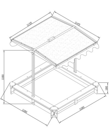 Bac à sable en bois avec toit parasol