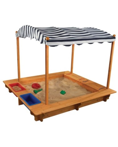 Bac à sable extérieur avec auvent marin