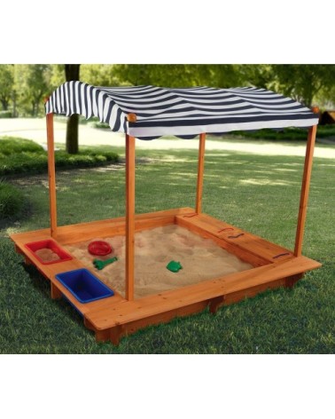 Bac à sable extérieur avec auvent marin