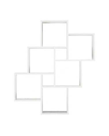 Étagère Murale Flottante 8 Compartiments - Blanc