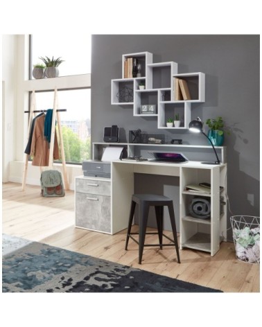 Étagère Murale Flottante 8 Compartiments - Blanc