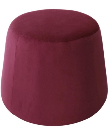 Pouf en velours dome bordeaux