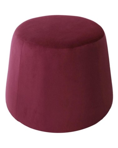 Pouf en velours dome bordeaux