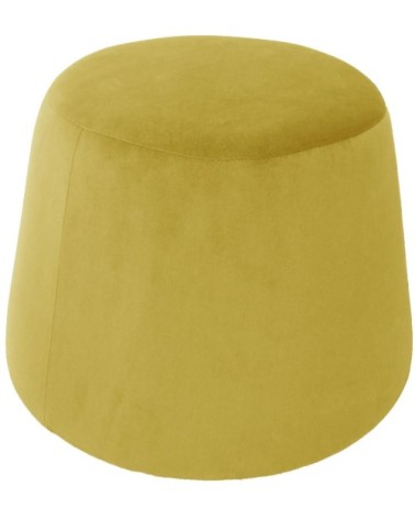 Pouf en velours dome jaune