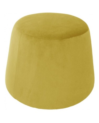 Pouf en velours dome jaune