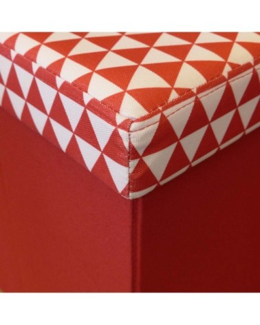 Pouf coffre carré pliable scandinave rouge