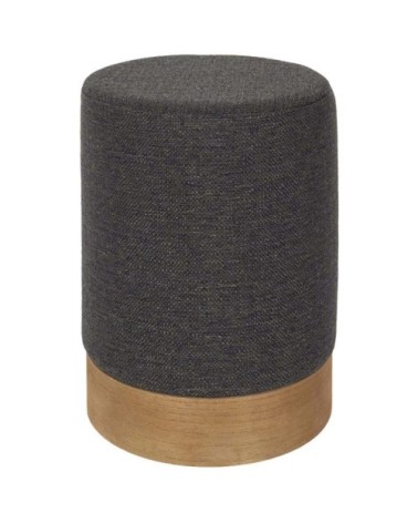 Pouf rond en tissu alban gris