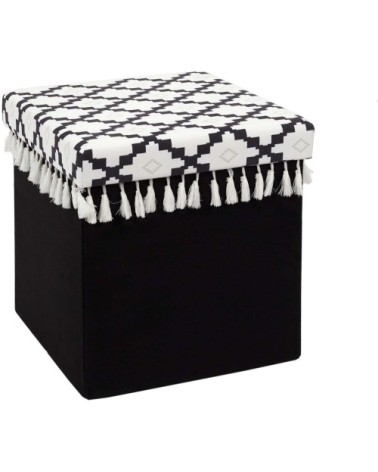 Pouf coffre pliable avec pampille mirage