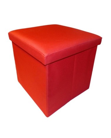 Pouf pliable oxford rouge