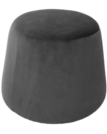 Pouf en velours dome gris