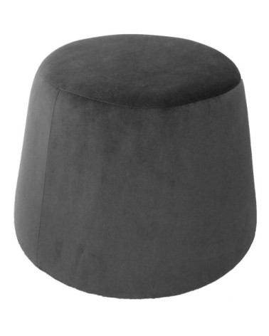 Pouf en velours dome gris