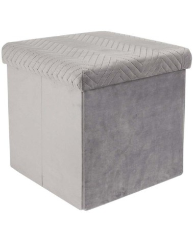 Coffre pouf pliable gris