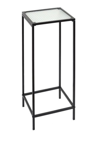 Sellette plateau en verre texturé rosa