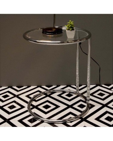 Bout de canapé en métal plateau en verre side